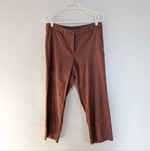 J. Jill Terracotta Rust Brown Linen Stretch Cropped Pants